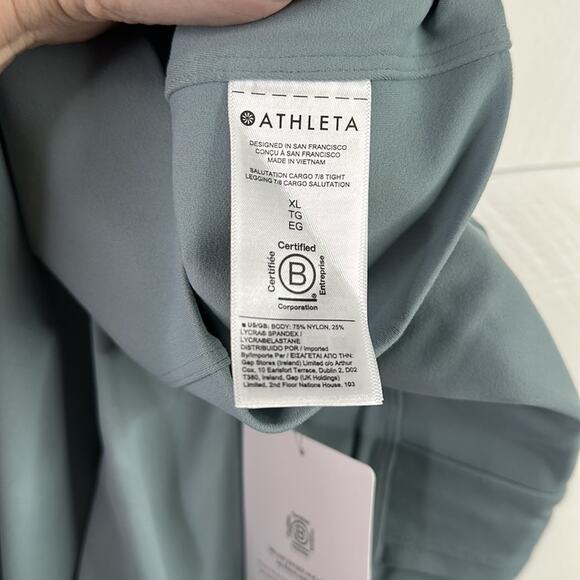 ATHLETA Minimalist Grey Salutation Cargo‎ 7/8 Tight Leggings Gym Workout Size XL - Picture 9 of 15